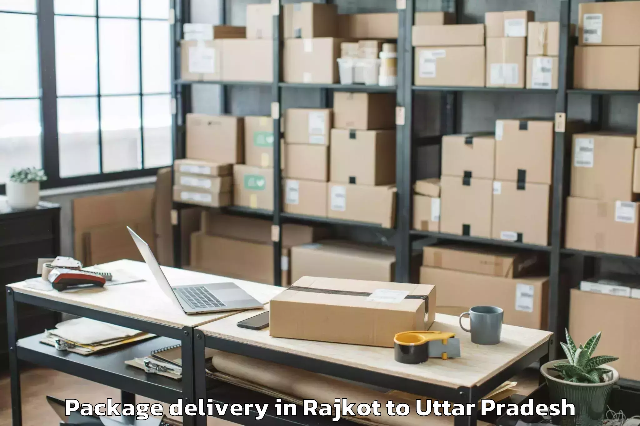 Hassle-Free Rajkot to Babrala Package Delivery